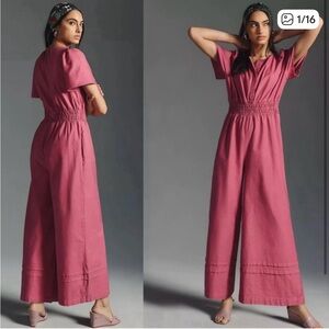 Anthropologie Somerset Short Sleeve Jumpsuit